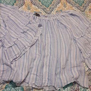 Off the shoulder ruffle shirt